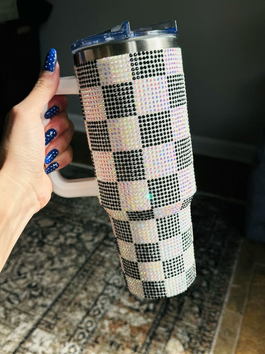 40 Oz Black Rhinestone Tumbler