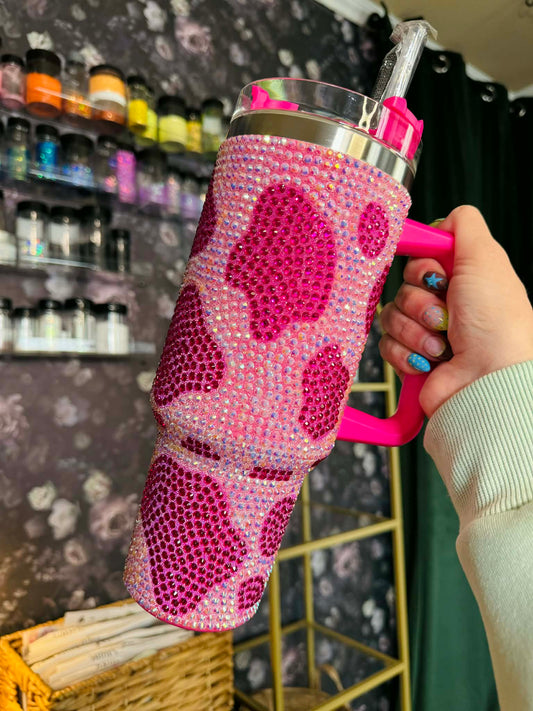 Rhinestone Cow Print 40 oz Tumbler